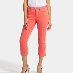 NYDJ Fruit Punch Chloe Capri Jeans With Side Slits Size 16